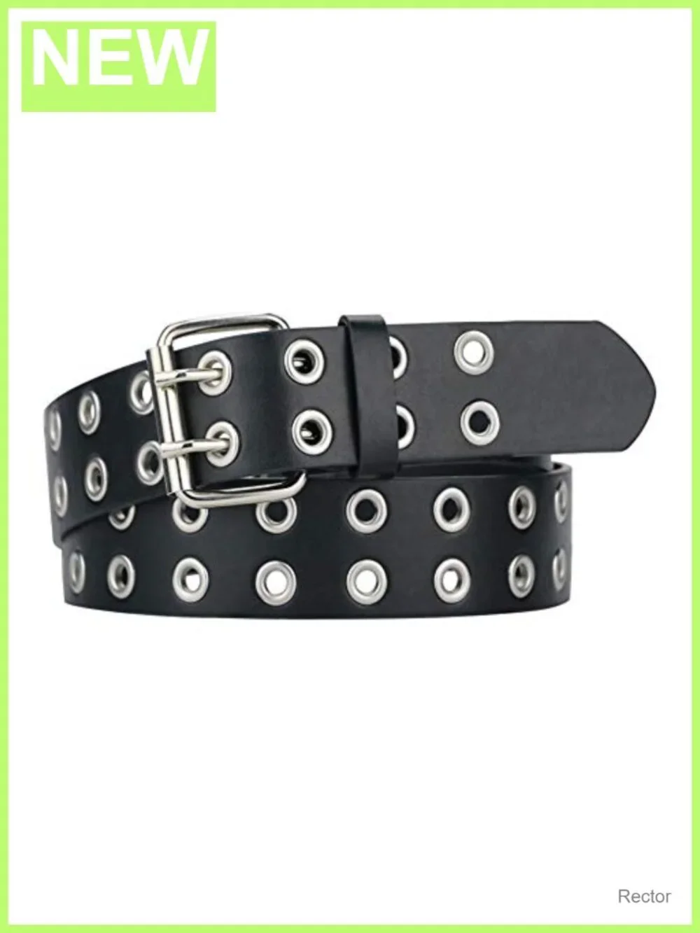Grommet Studded Punk Belt Faux Leather Y2K Goth Waist Belt Unisex
